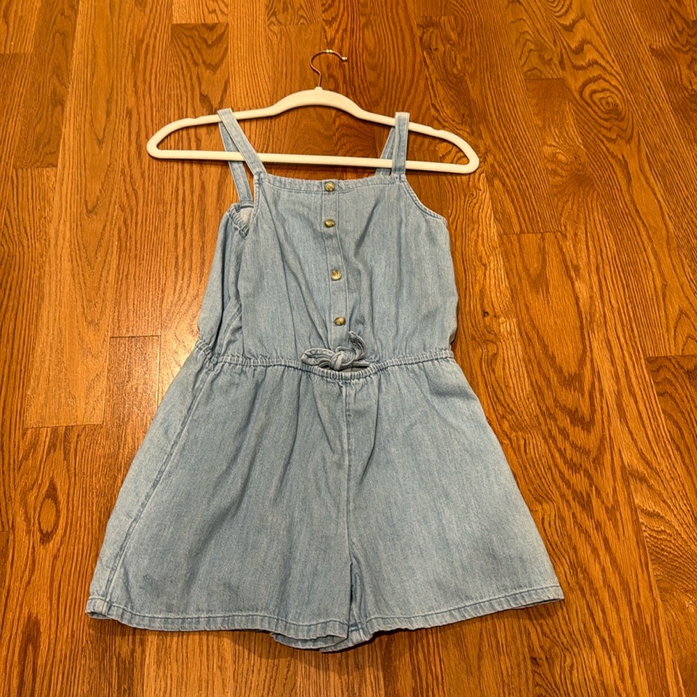 Girls Button Down, Denim Romper